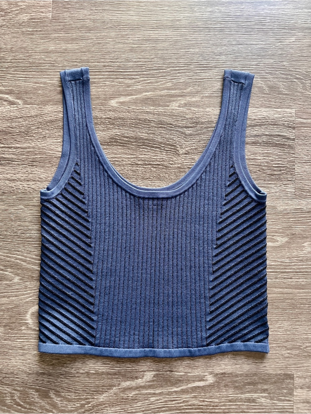 bebe Navy Ribbed Tank Top